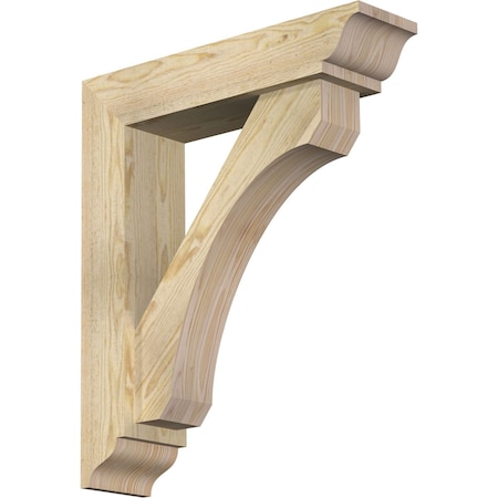 Legacy Traditional Rough Sawn Bracket w/ Offset Brace, Douglas Fir, 6"W x 24"D x 28"H